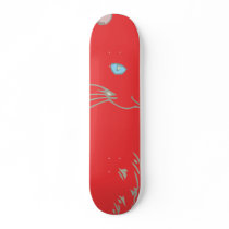 Red Siamese Cat Skate Deck