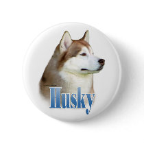 Red Siberian Husky Name - Button by GreyWolfCreation Red Siberian Husky Name - Button