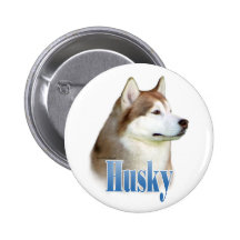 Red Siberian Husky Name - Button