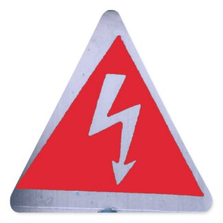 red sign - danger electricity triangle sticker