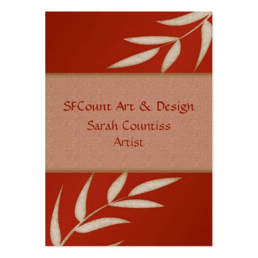 Red Silk Customizable Business Cards (front side)