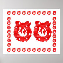 Red Silk Fabric Patch Wreath : ENJOY n share JOY Posters