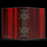 Red Silk Print Faux Gold Gothic Vampire Binder binders