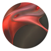 Red Silk Round Sticker