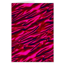 Red Silky Waves Shine Digital Bright Pink Rusty A Greeting Cards