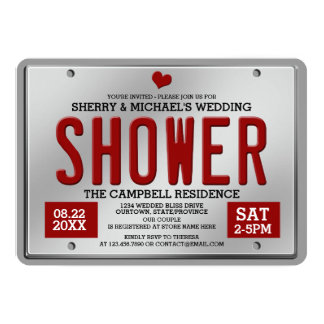 154 License Plate Invitations License Plate Announcements Invites Zazzle License Plate Invitation Template