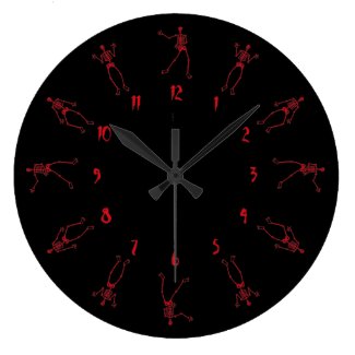 red skeleton Clock