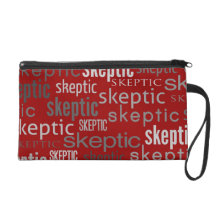 Red Skeptic Wristlet Clutch Bag