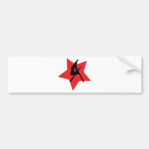 red ski jump icon bumper sticker