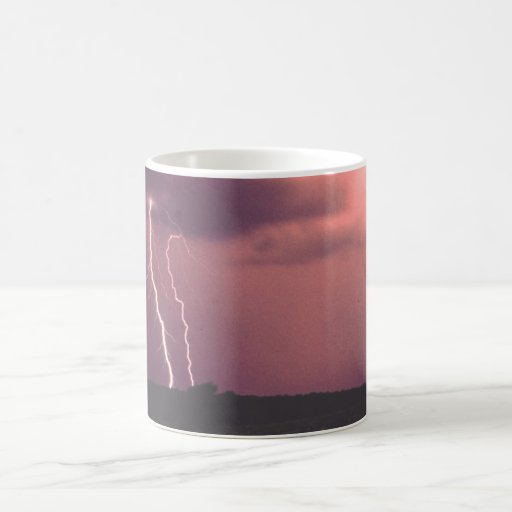 Red Skies with Lightning Coffee Mugs