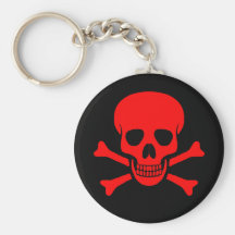 Red Skull & Crossbones Keychain