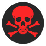 Red Skull & Crossbones Sticker