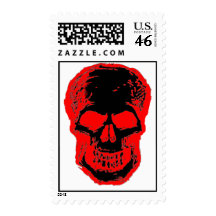 Red Skull Postage Stamp