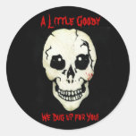 Red Skull We Dug Up Halloween Baking Stickers