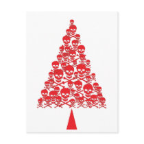 Red Skull Xmas Tree postcards