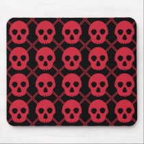 Red Skulls On Black Mouse Pad mousepads
