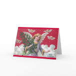 Red Sky Angel Carrying Pine Bough in the Clouds cards