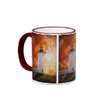 Red Sky At Morning - Nubble Lighthouse Mug