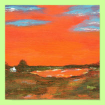 Red Sky At Night From Original Painting Poster posters