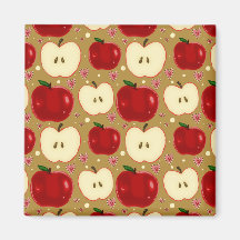 Red Sliced Apples Fridge Magnet