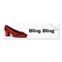 red slippers, Bling Bling bumper stickers by brobob64 red slippers, Bling Bling bumper stickers