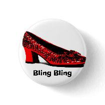 red slippers, Bling Bling buttons