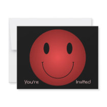 Red Smiley Personalized Invitation