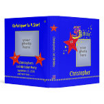 Red Smiley Star 3rd Birthday Party 1 inch Binder