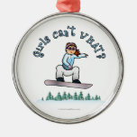 Red Snowboarder Christmas Ornament