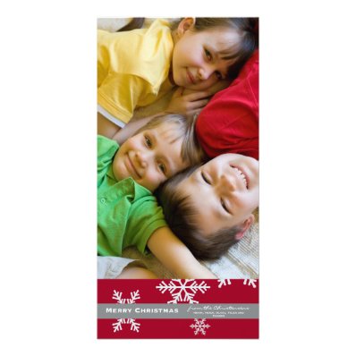Red Snowflake 4x6 Photo card