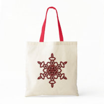 RED SNOWFLAKE bags by dgpaulart RED SNOWFLAKE bags