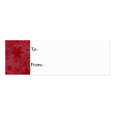 Red Snowflake Christmas Gift Tag Business Cards by Christianphotogirl