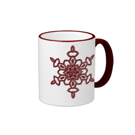 RED SNOWFLAKE COFFEE MUGS