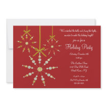 Red Snowflake Ornament Christmas Party Invitation