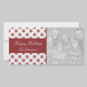 Red Snowflake Pattern Christmas Photo Cards photo cards