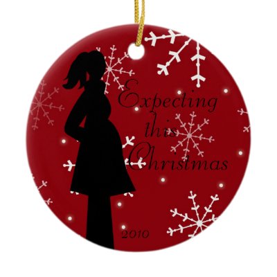 Red Snowflake Pregancy Ornament