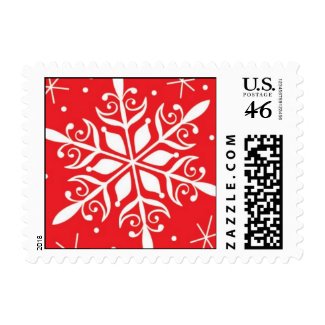 red snowflake stamp