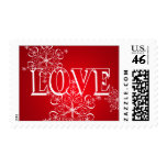 Red Snowflake Winter Love Postage