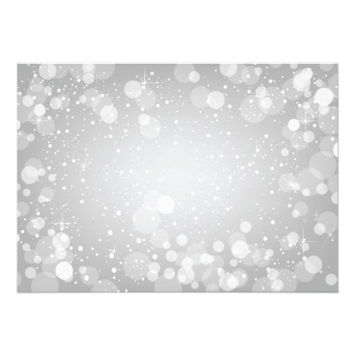 Red Snowflakes Bokeh Holiday Party Invitation