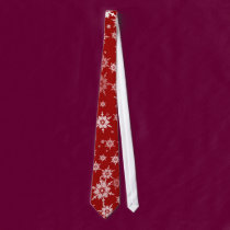 Red Snowflakes Christmas Tie by Jamene_Clothing Red Snowflakes Christmas Tie