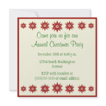 Red Snowflakes Invitation