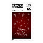 Red Snowflakes - Merry Christmas Postage Stamp