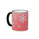 Red Snowflakes Mug by emele2 Red Snowflakes Mug