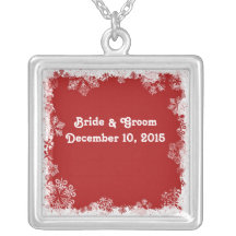 Red Snowflakes Wedding Necklace
