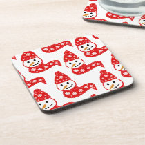 Red Snowman Christmas Coasters cork coasters