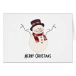 Red Snowman Merry Christmas Card