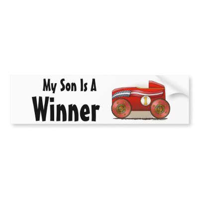 "Red Soap Box Car Winner, My Son ... Bumper Sticke Bumper Sticker by art1st