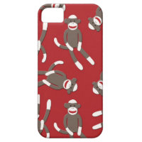 Red Sock Monkey Print iPhone 5 Cover