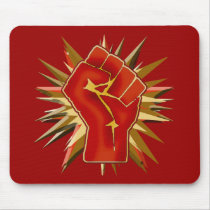 Red Solidarity Fist to Customize on Tshirts Mouse Pad