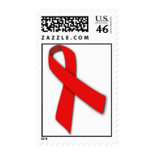 Red Solidarity Ribbon of People Living with AIDS Postage Stamps